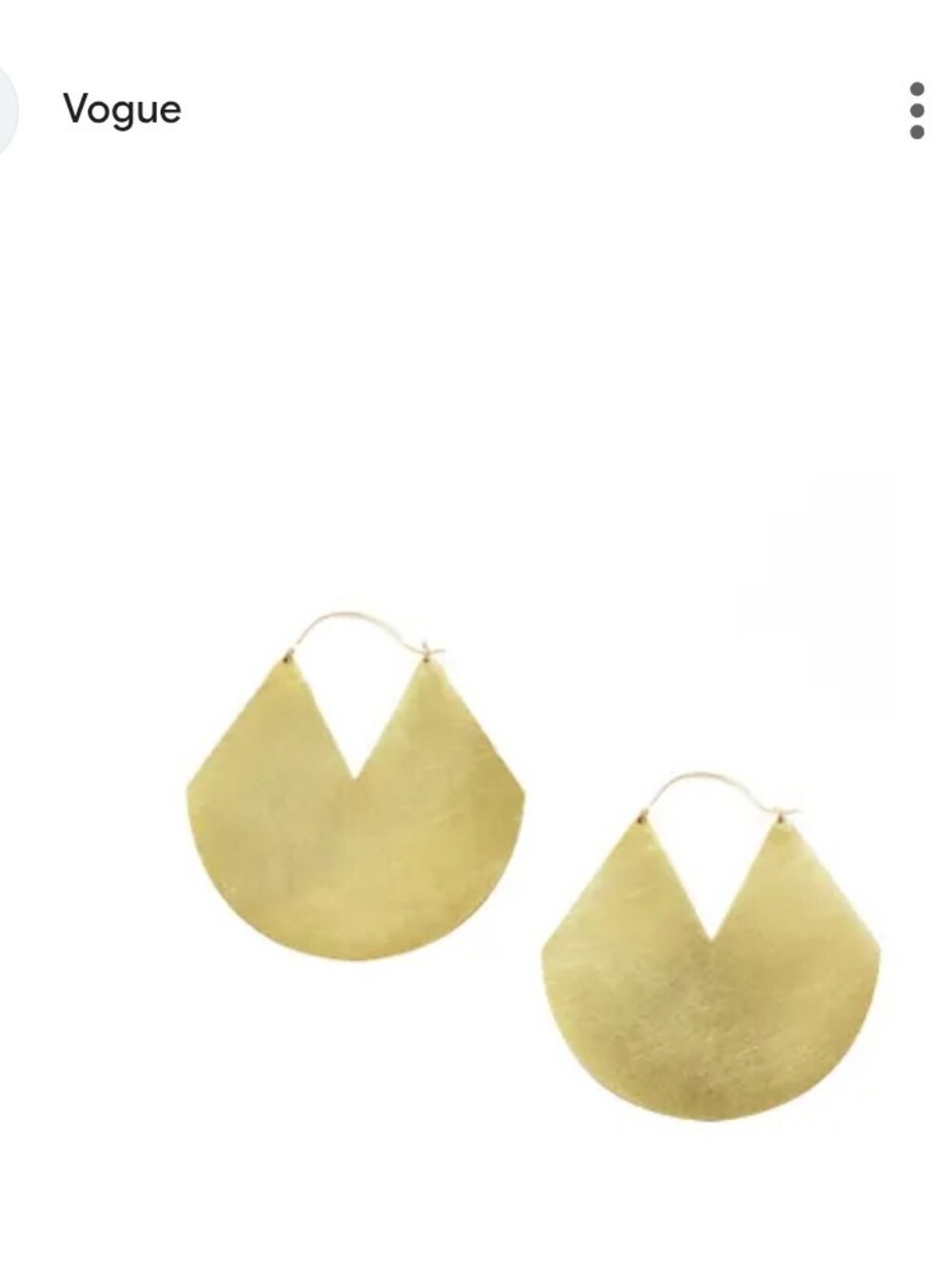 Vogue Brushed Hammered Gold Fan Hoop Earrings Statement Y2K Cozy Fall Egypt